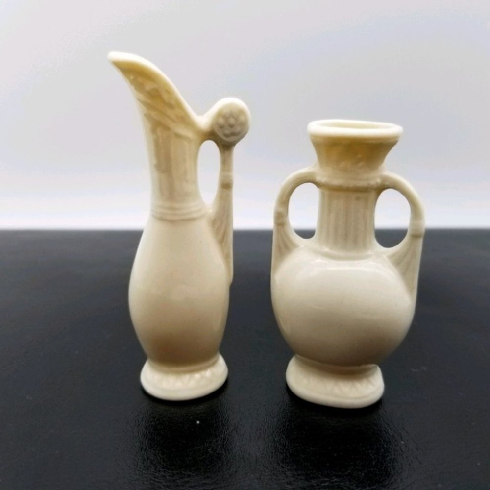 2 Porcelain Miniature Grecian Style Pitchers